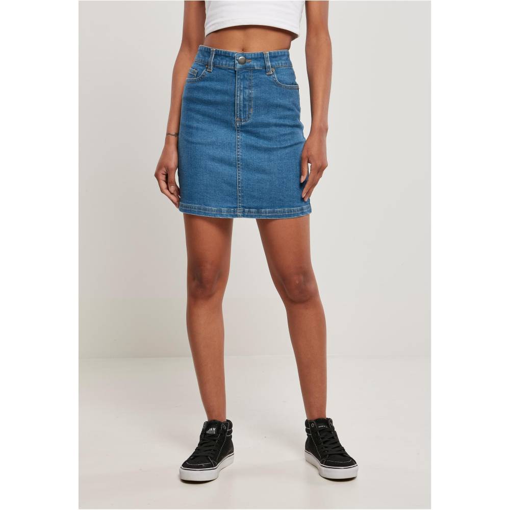 Urban Classics - Organic Stretch Denim Mini skirt - Blue